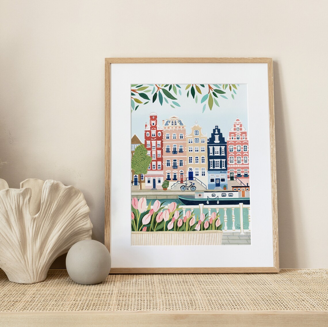 Amsterdam Tulips Housewarming Gift Travel Poster - Image 4