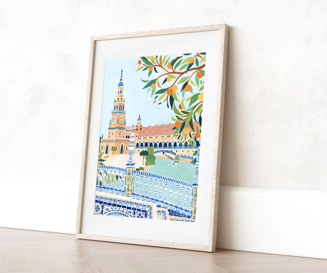 Seville Plaza De Espana Travel Poster, Spain Art - Image 3
