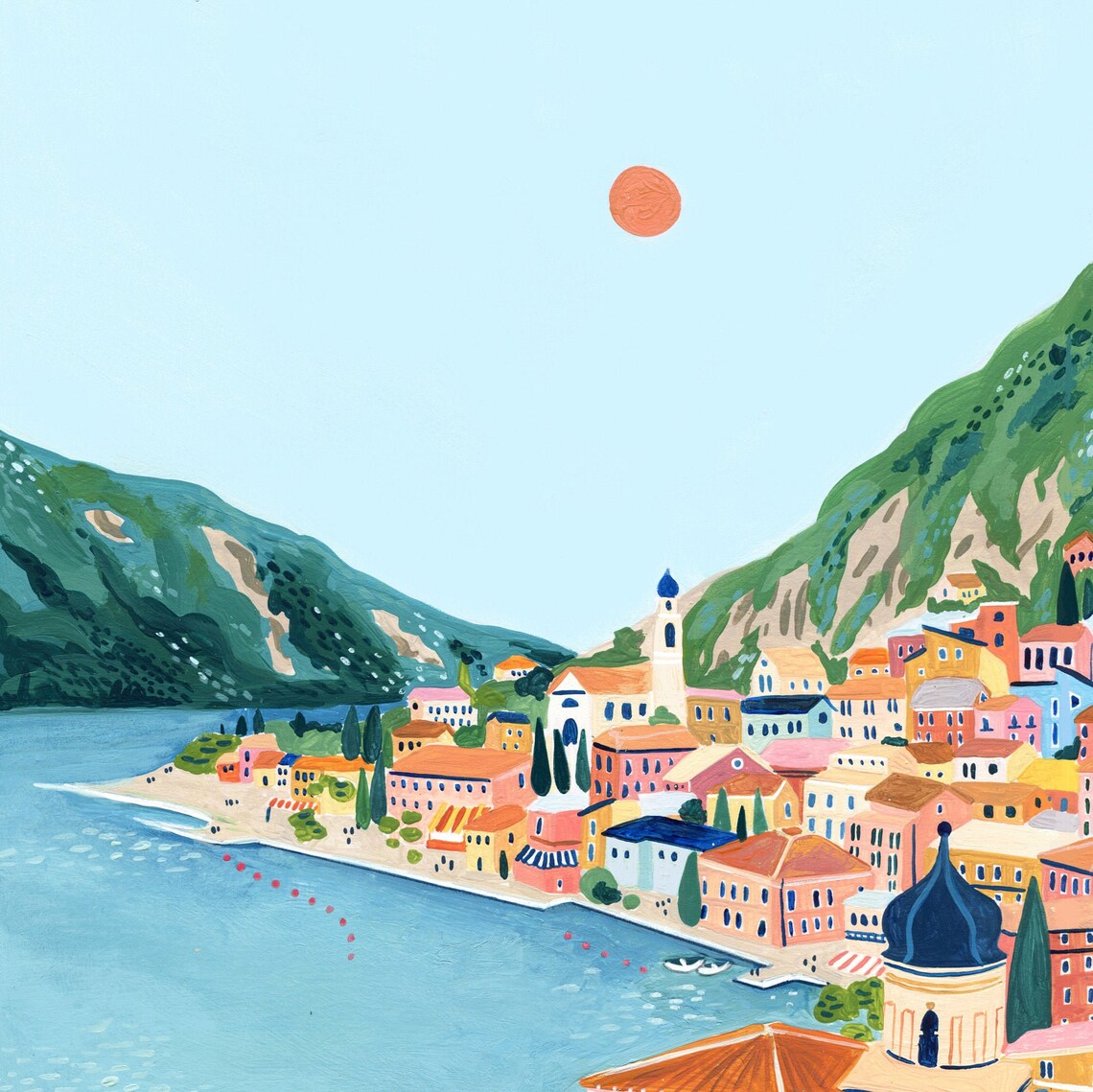 Lake Garda Travel Poster, Northern Italy Travel Print - Image 2