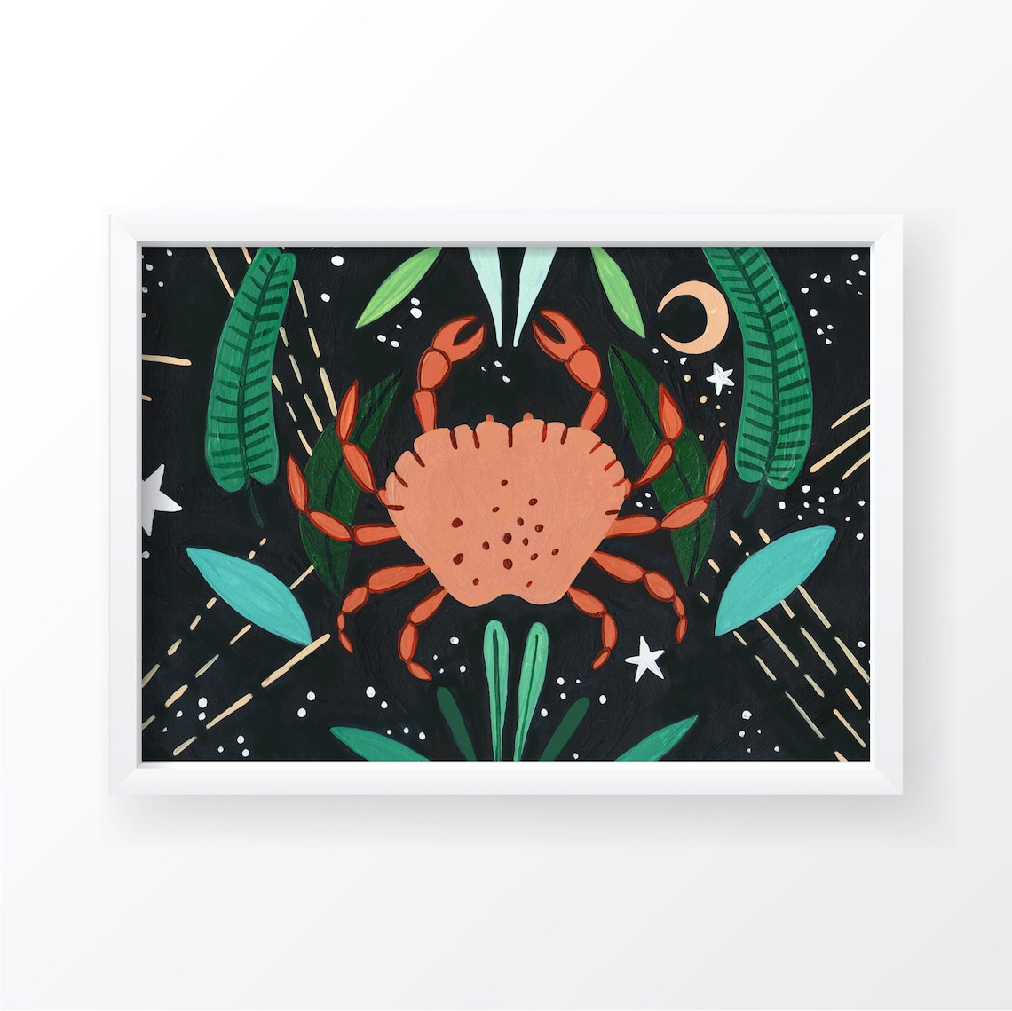 Cancer Zodiac Constellation Crab Illustration Art Print