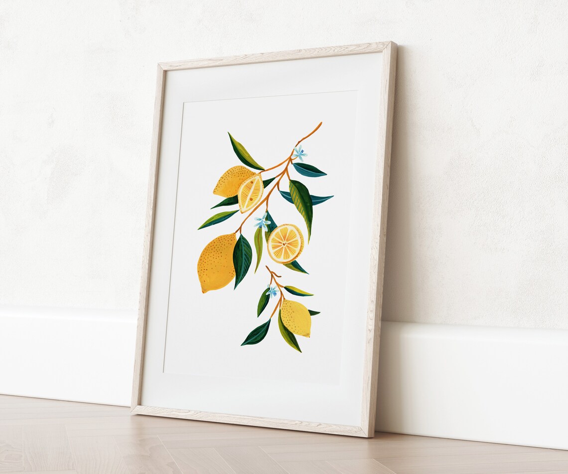 Lemon Print Kitchen Decor, Botanical Art Print - Image 4