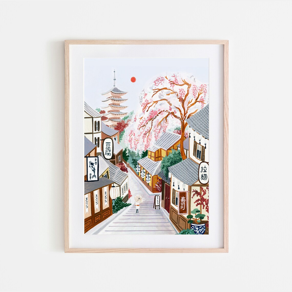 Kyoto Japan Travel Poster, Asia Wall Art Print