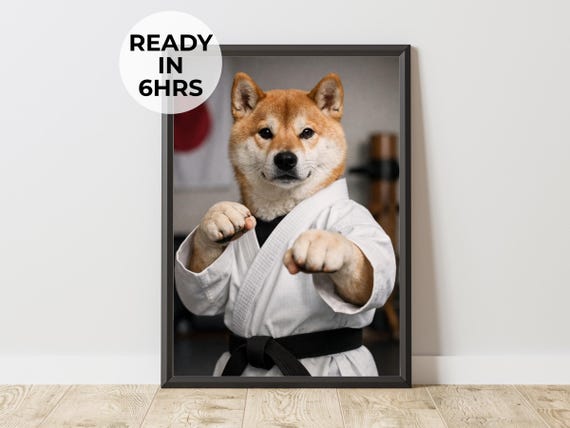 Custom Karate Pet Portrait - Martial Arts Gift