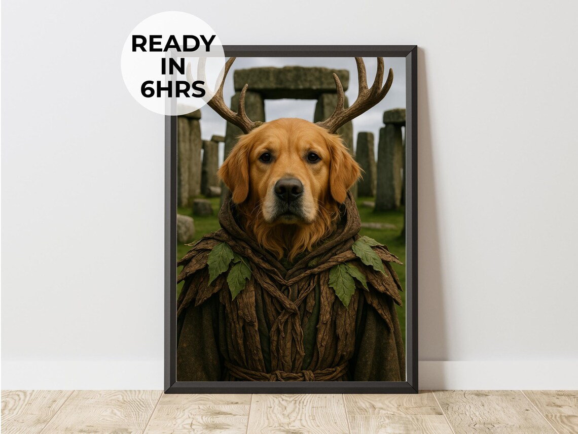 Custom Druid Pet Portrait, Fantasy Art Print