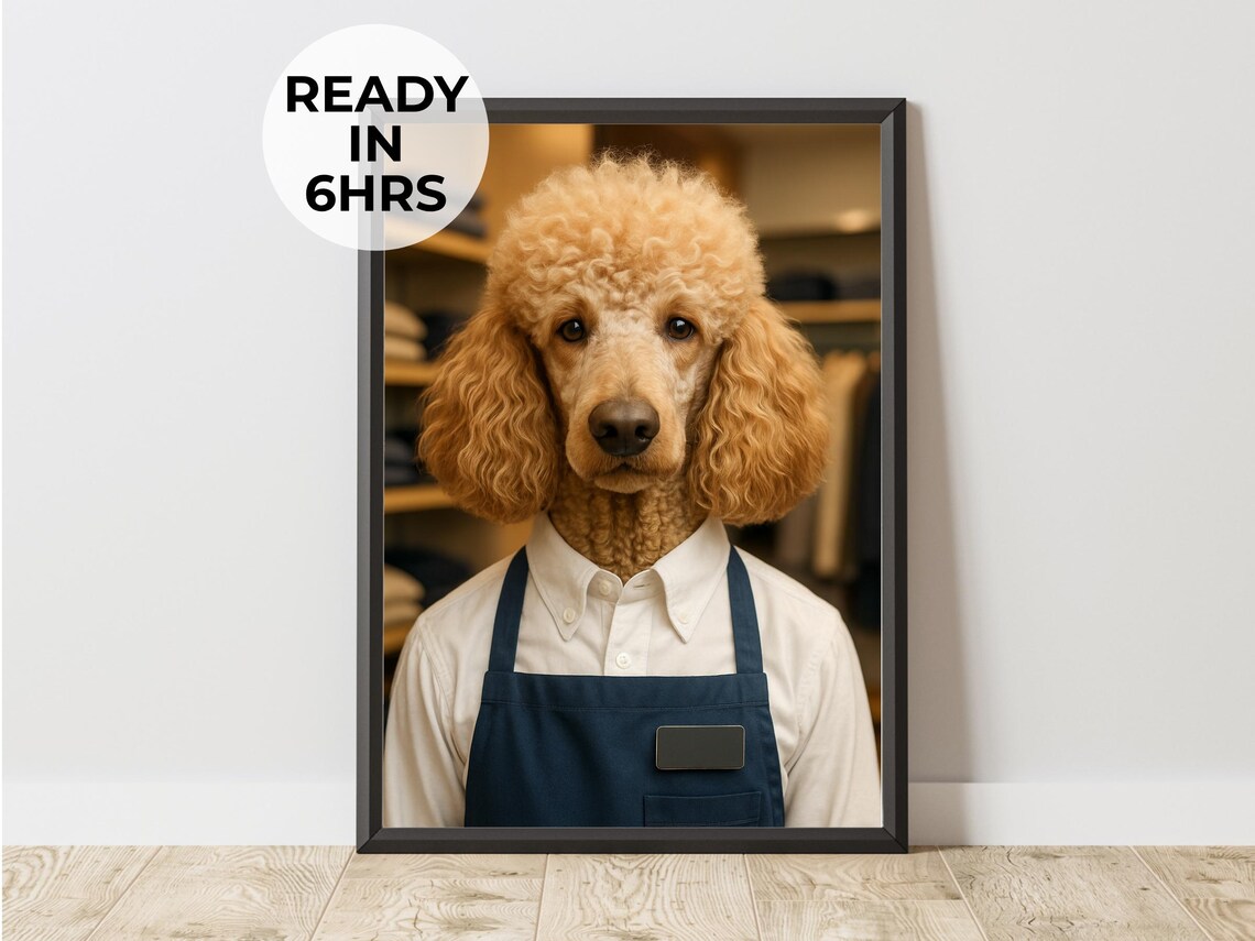 Custom Pet Portrait Art Print, Funny Gift