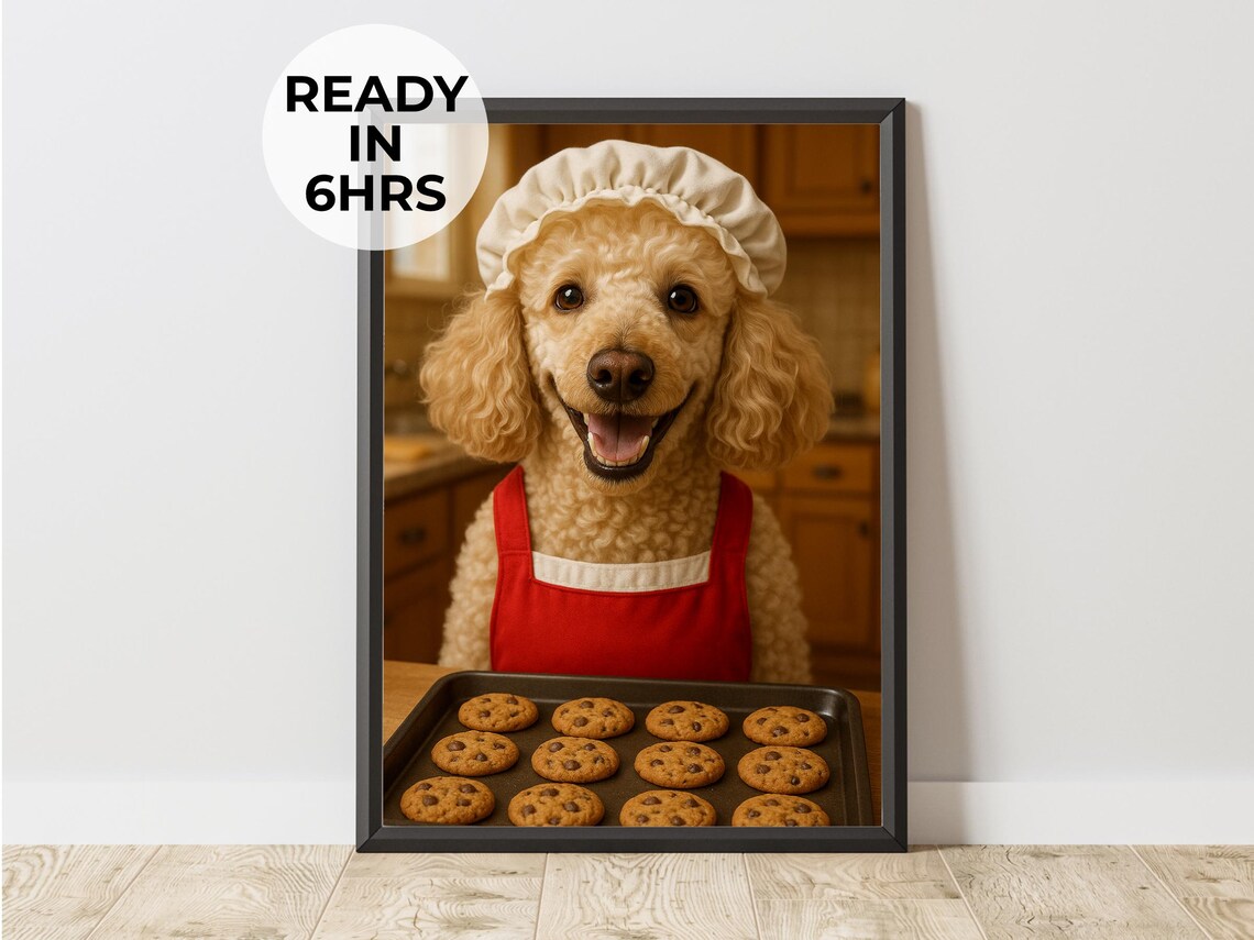 Custom Baker Pet Portrait, Kitchen Decor