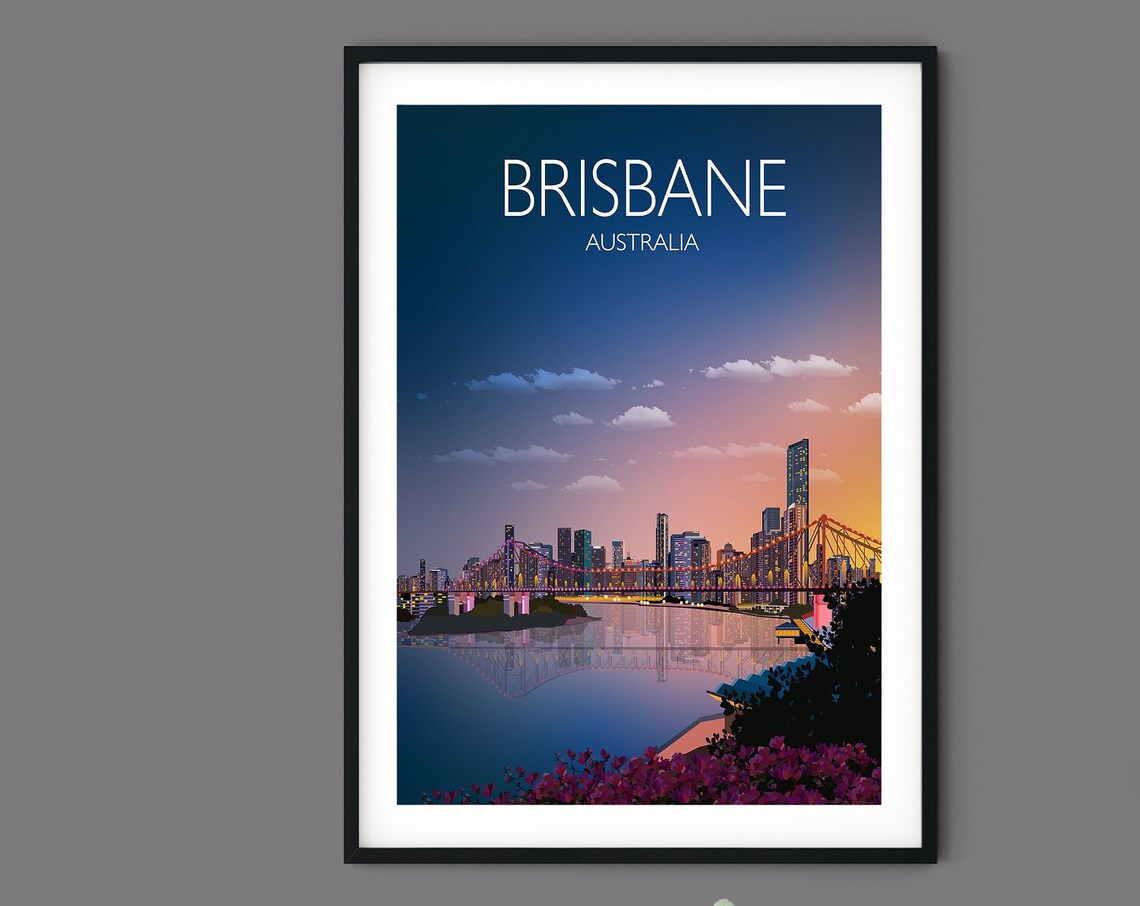 Brisbane Travel Poster, Queensland Australia Travel Print - Image 3