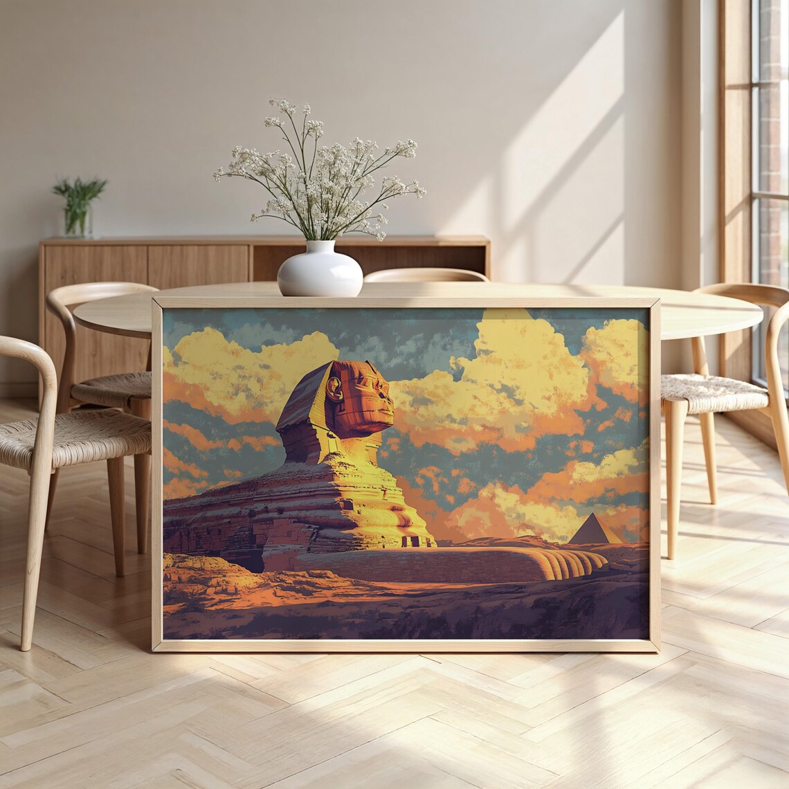 Sphinx Cityscape Watercolour Framed Poster Luxurious Design Ready To Hang Art