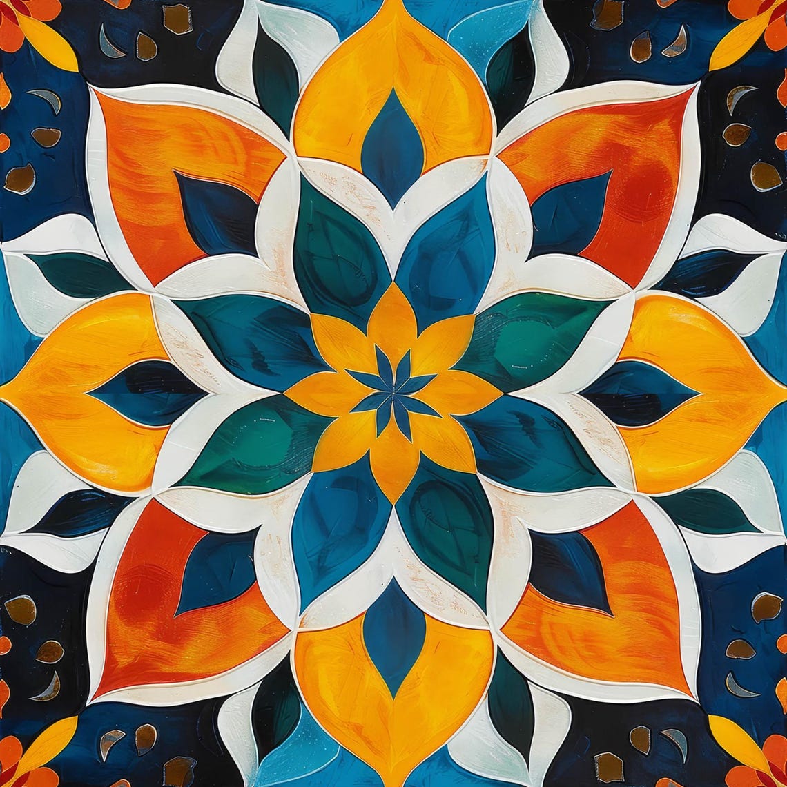 Handmade Moroccan Ceramic Tile 4 Decorative Tile Backsplash Tile Spanish Influence Wall Art Geometric Kitchen Tile Boho Art Decor - Image 4