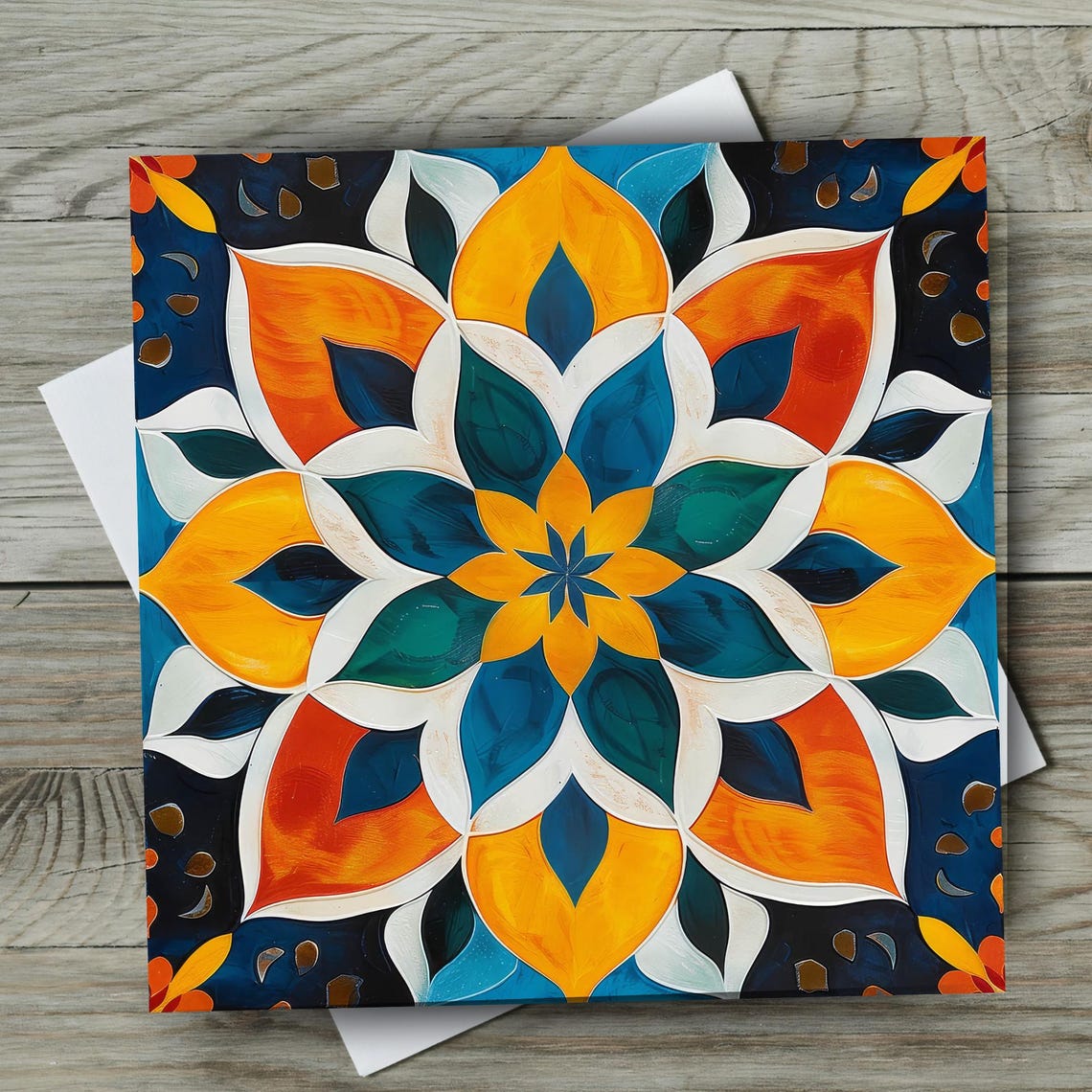 Handmade Moroccan Ceramic Tile 4 Decorative Tile Backsplash Tile Spanish Influence Wall Art Geometric Kitchen Tile Boho Art Decor - Image 3