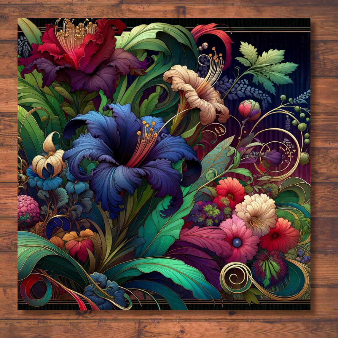 Floral Art Nouveau Art Print, Vintage Inspired - Image 3