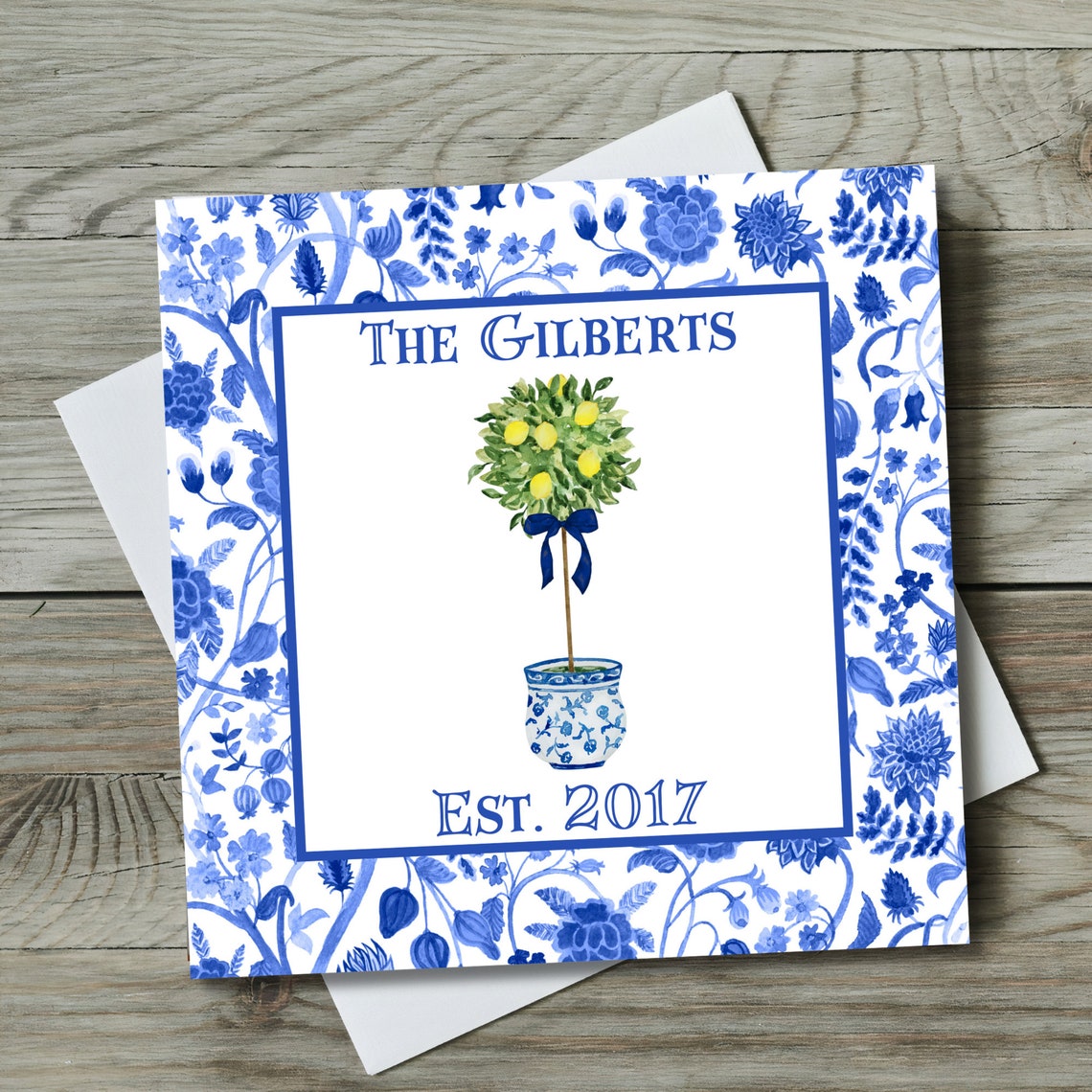 Lemon Tree Chinoiserie Ceramic Art Tile Personalized Gift Wedding Gift Housewarming Gift Anniversary Present Lemon Tree Ginger Jar - Image 2