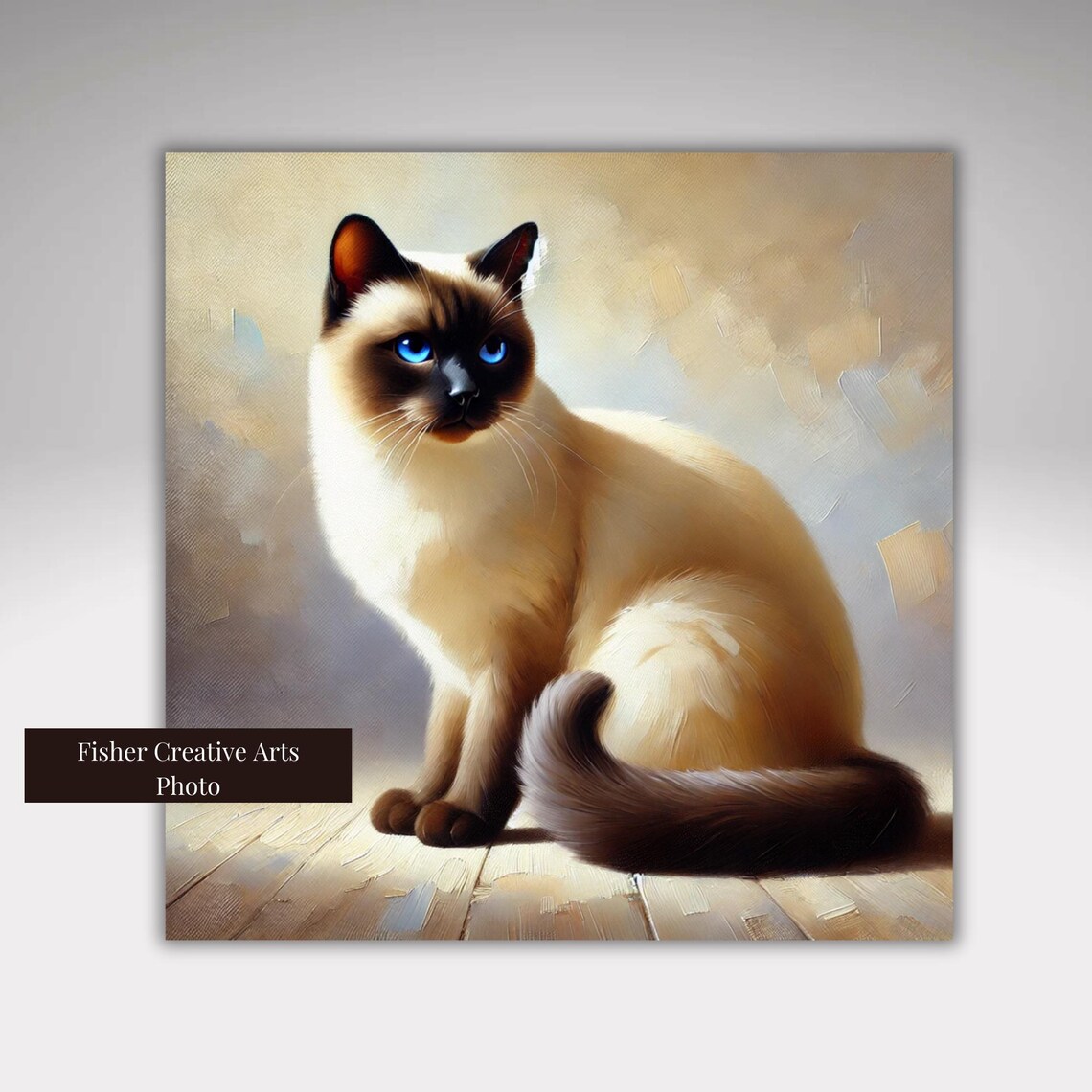 Siamese Cat Ceramic Tile Art Print, Cat Lover Decor