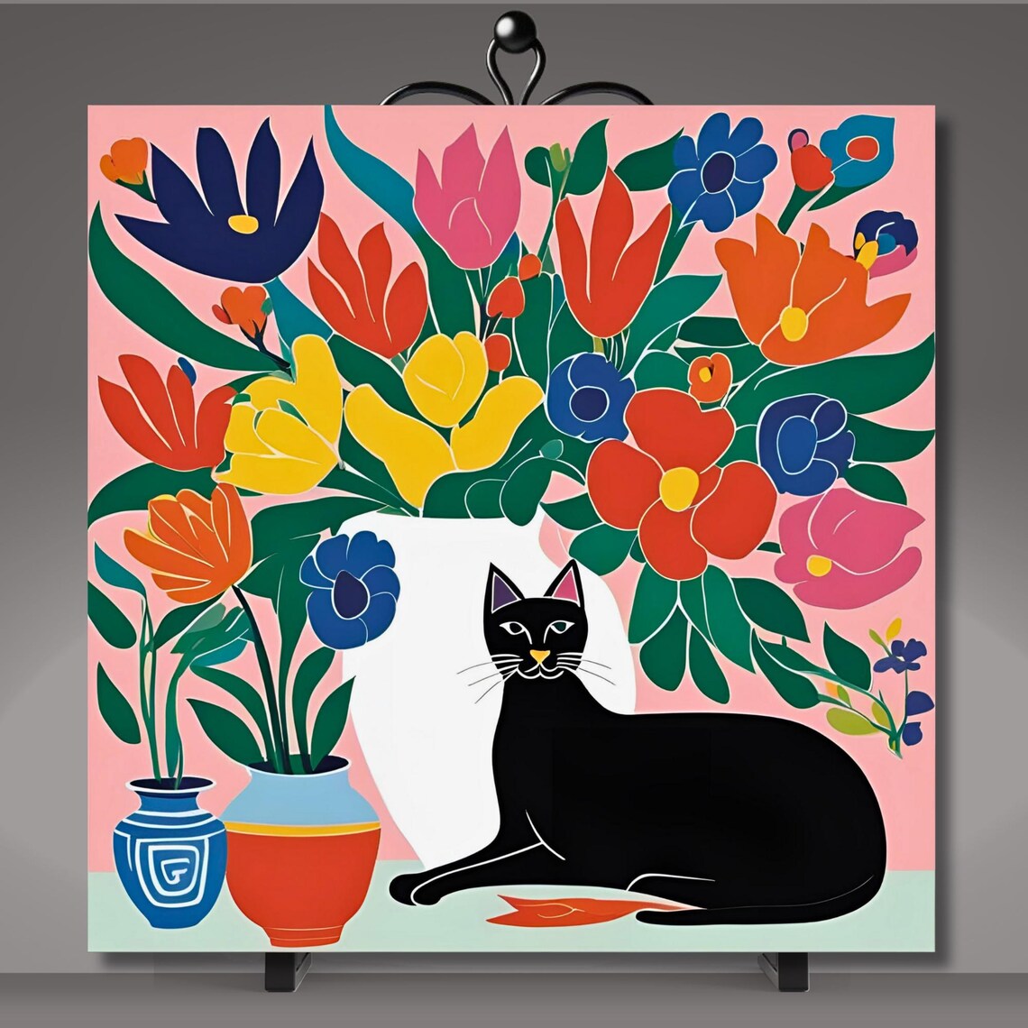 Matisse-Inspired Black Cat Modern Wall Art Print - Image 5