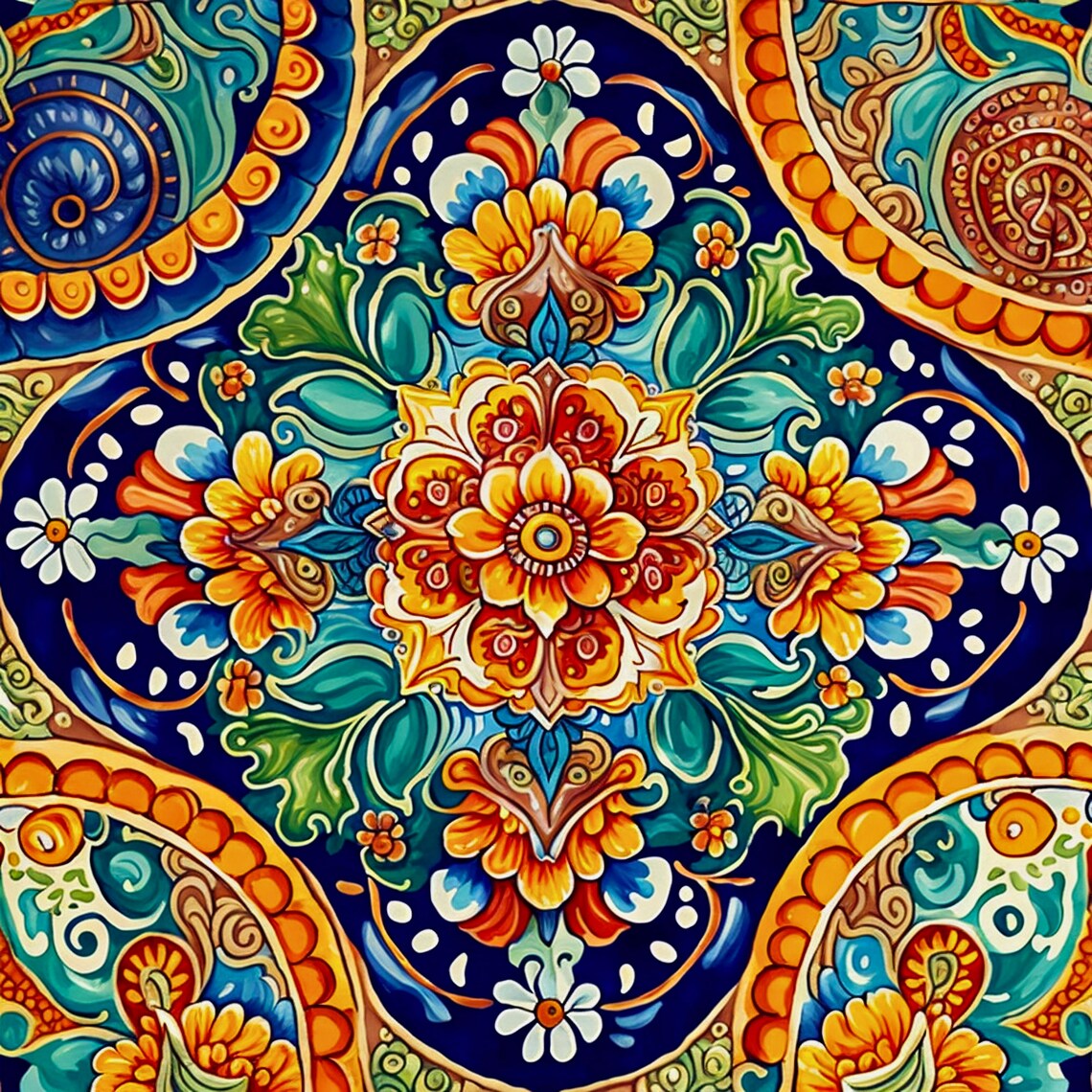 Deruta Style Ceramic Tile, Umbria Wall Art - Image 4