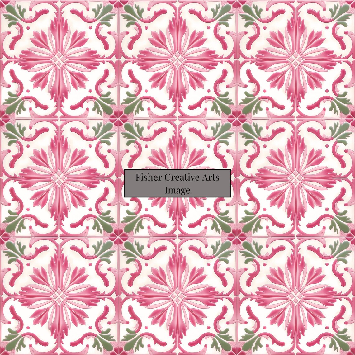 Pink And White Azulejo Tile Art Print, Kitchen Decor - Image 4