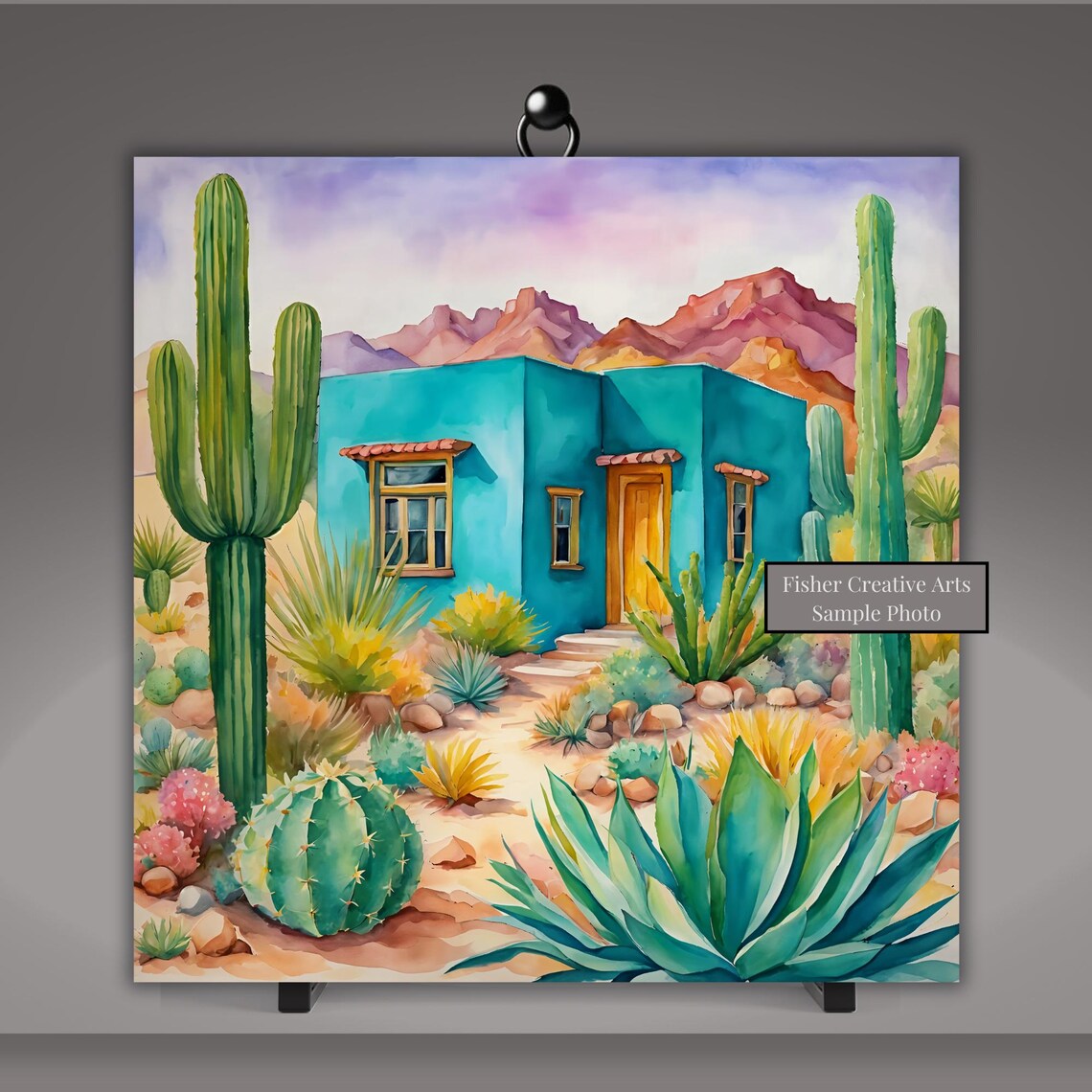 Turquoise Adobe House, Arizona New Mexico Art Print - Image 5