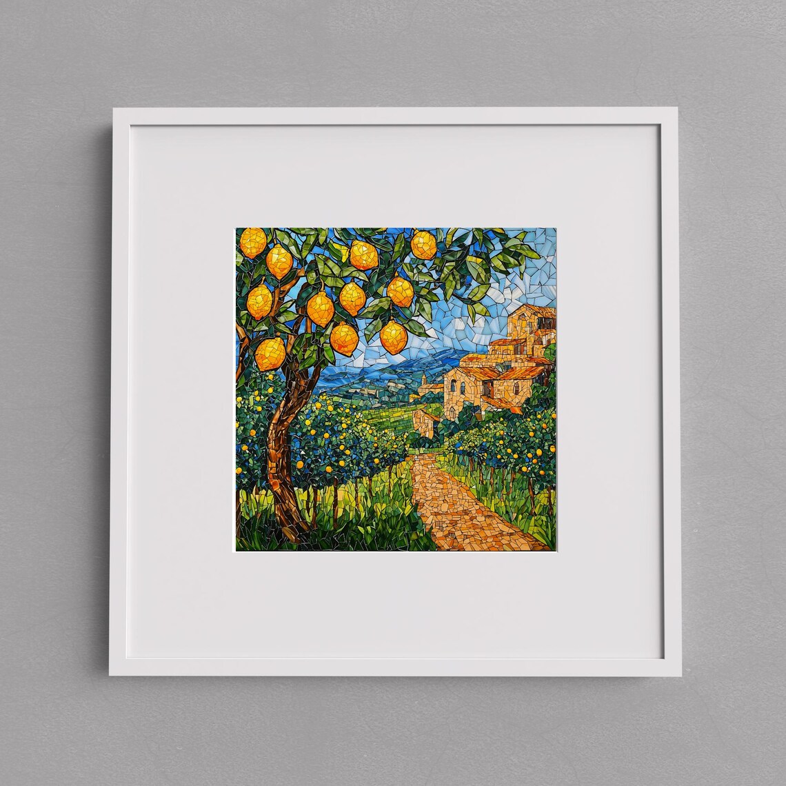 Mosaic Lemon Tree Amalfi Coast Wall Art Print - Image 3