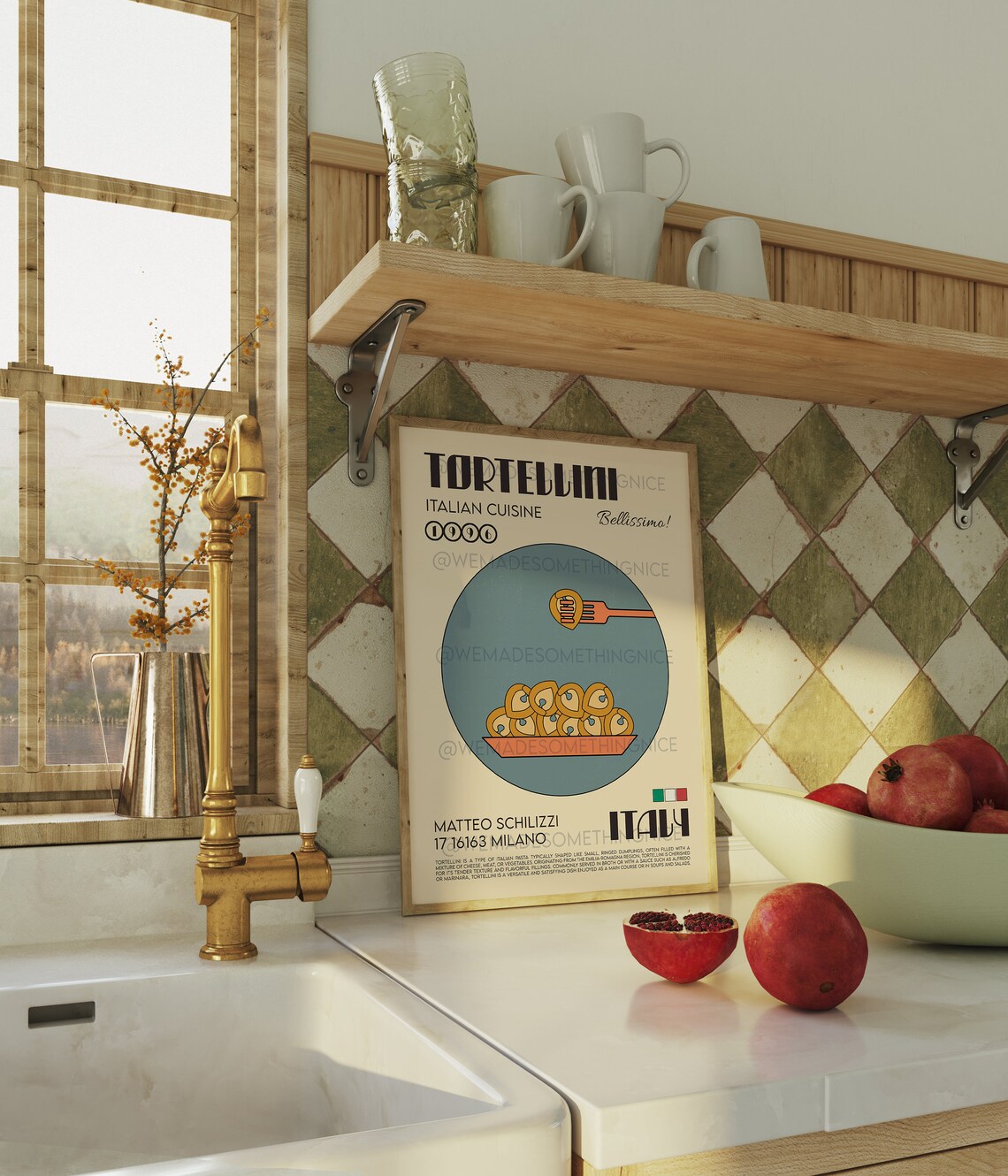 Tortellini Poster, Retro Kitchen Art Print - Image 3