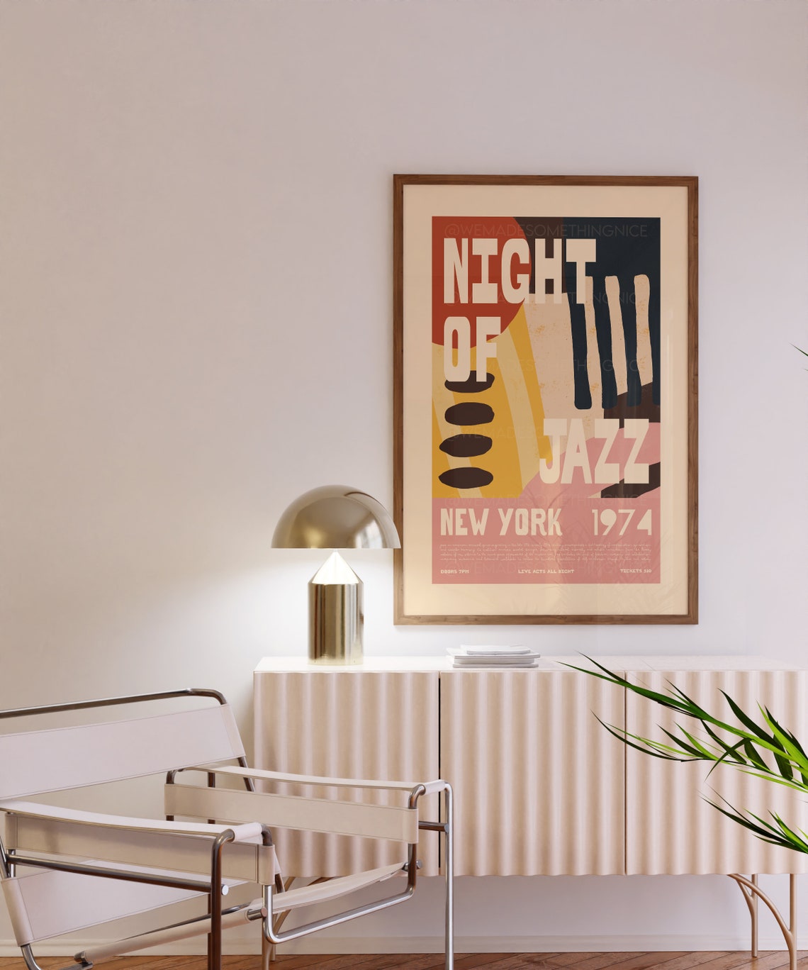 Night Of Jazz New York 1974 Retro Abstract Modernist Event Poster - Image 4