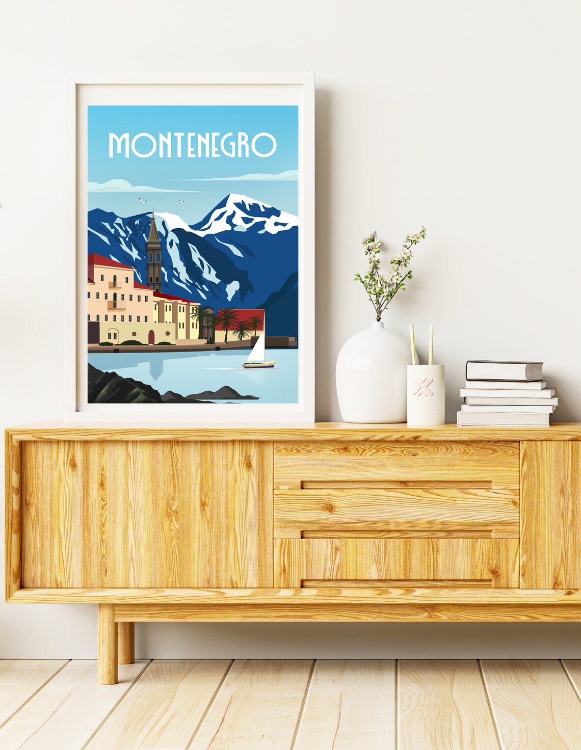 Montenegro Retro Travel Poster, Romantic Wall Art - Image 2