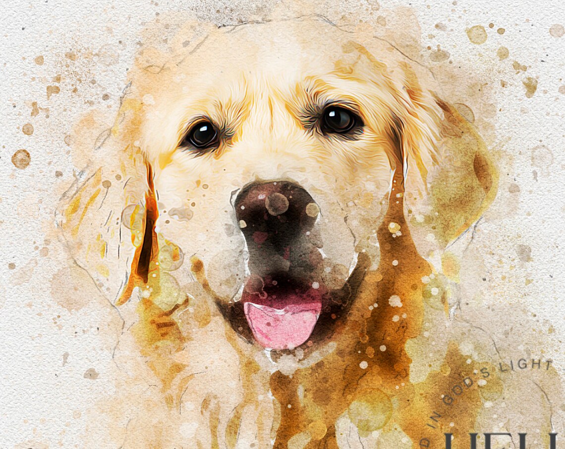 Custom Dog Portrait, Personalized Pet Art Print