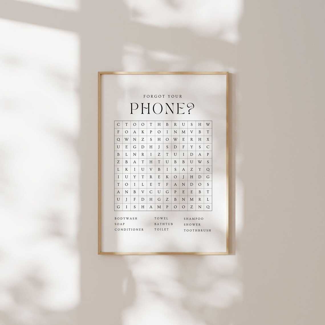 Forgot Your Phone Bathroom Word Search, Poster Print - Image 3