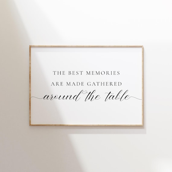 The Best Memories Are Made Gathered Around The Table Dining Decor Poster