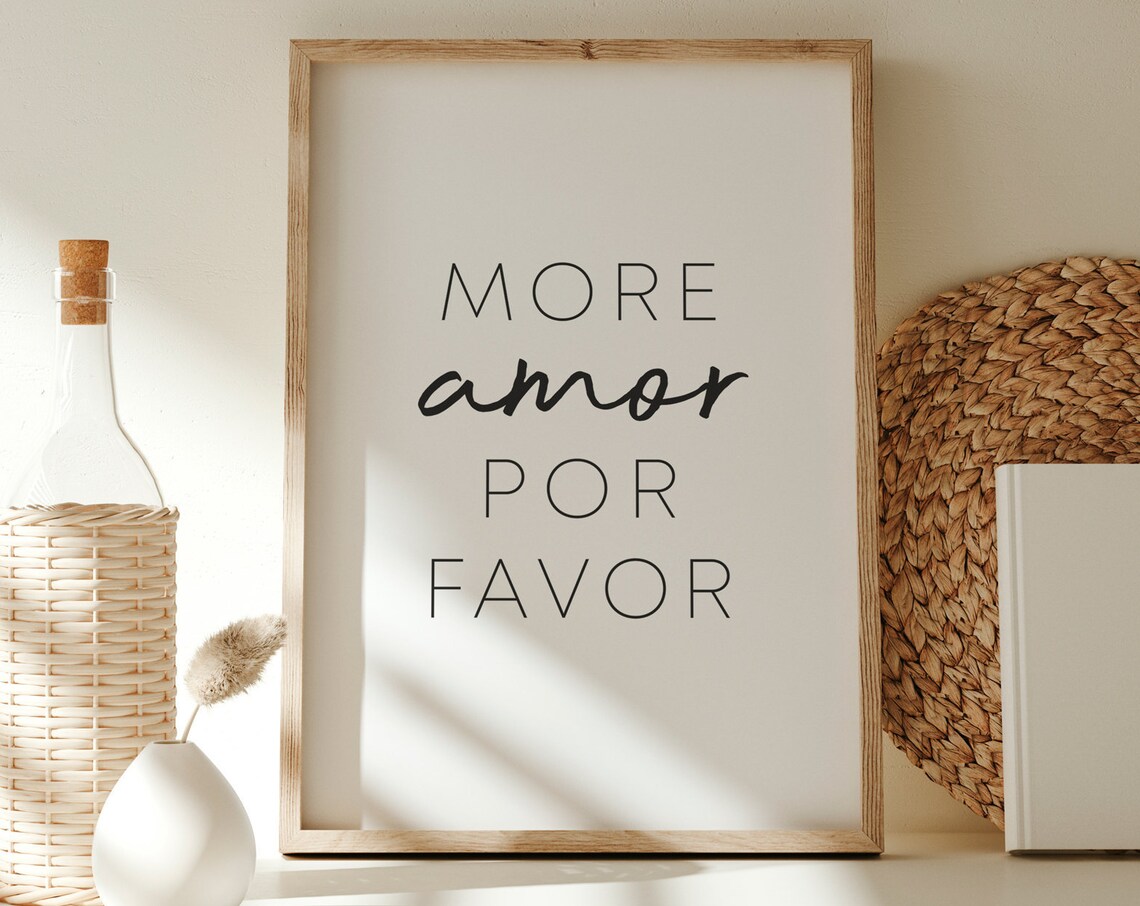 More Amor Por Favor Love Sign Boho Art Print