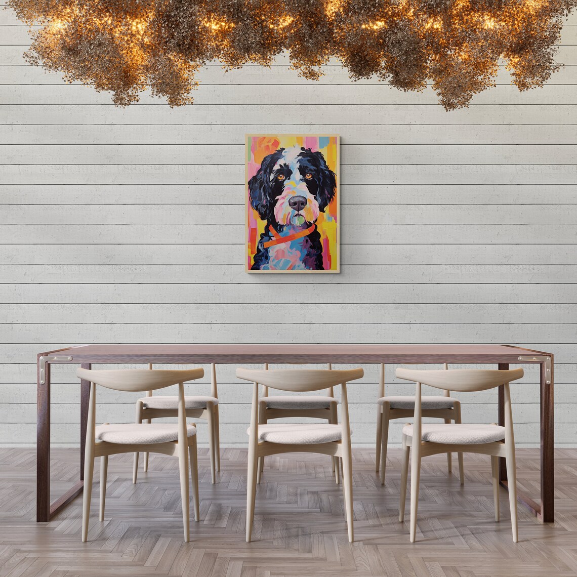 Colorful Portuguese Water Dog Pop Art Rainbow Dog Portrait Art Poster - Image 2