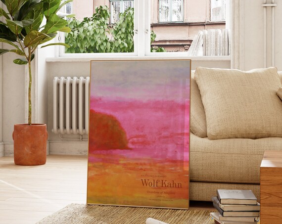 Wolf Kahn Overdose of Magenta Pink Abstract Landscape Exhibition Poster