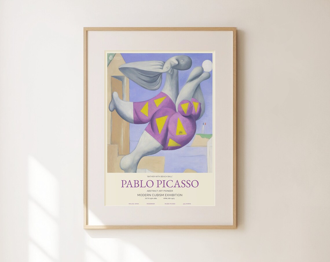 Pablo Picasso Bather with Beach Ball Cubist Exhibition Art Print