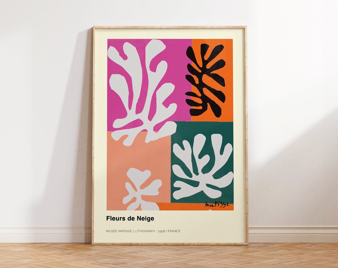 Henri Matisse Fleurs De Neige 1958 Paper Cutout Color Block Art Print - Image 3