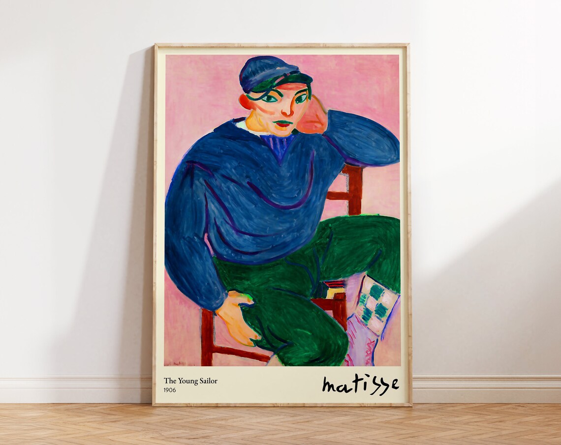 Henri Matisse The Young Sailor 1906 Blue Portrait Fauvist Art Print - Image 3