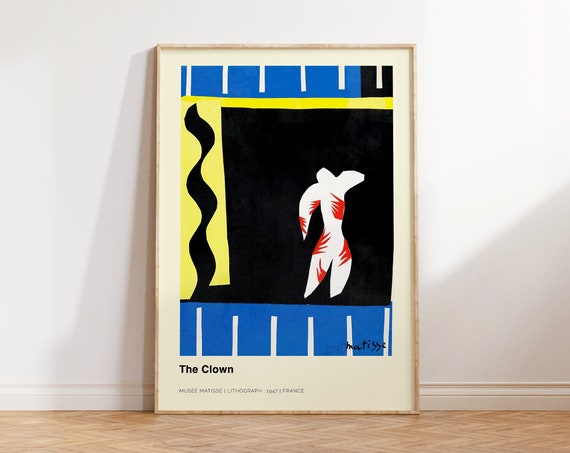 Henri Matisse Print The Clown Print Matisse Art Prints Blue Abstract Wall Art Minimalist Wall Art Large Wall Art For Living Room