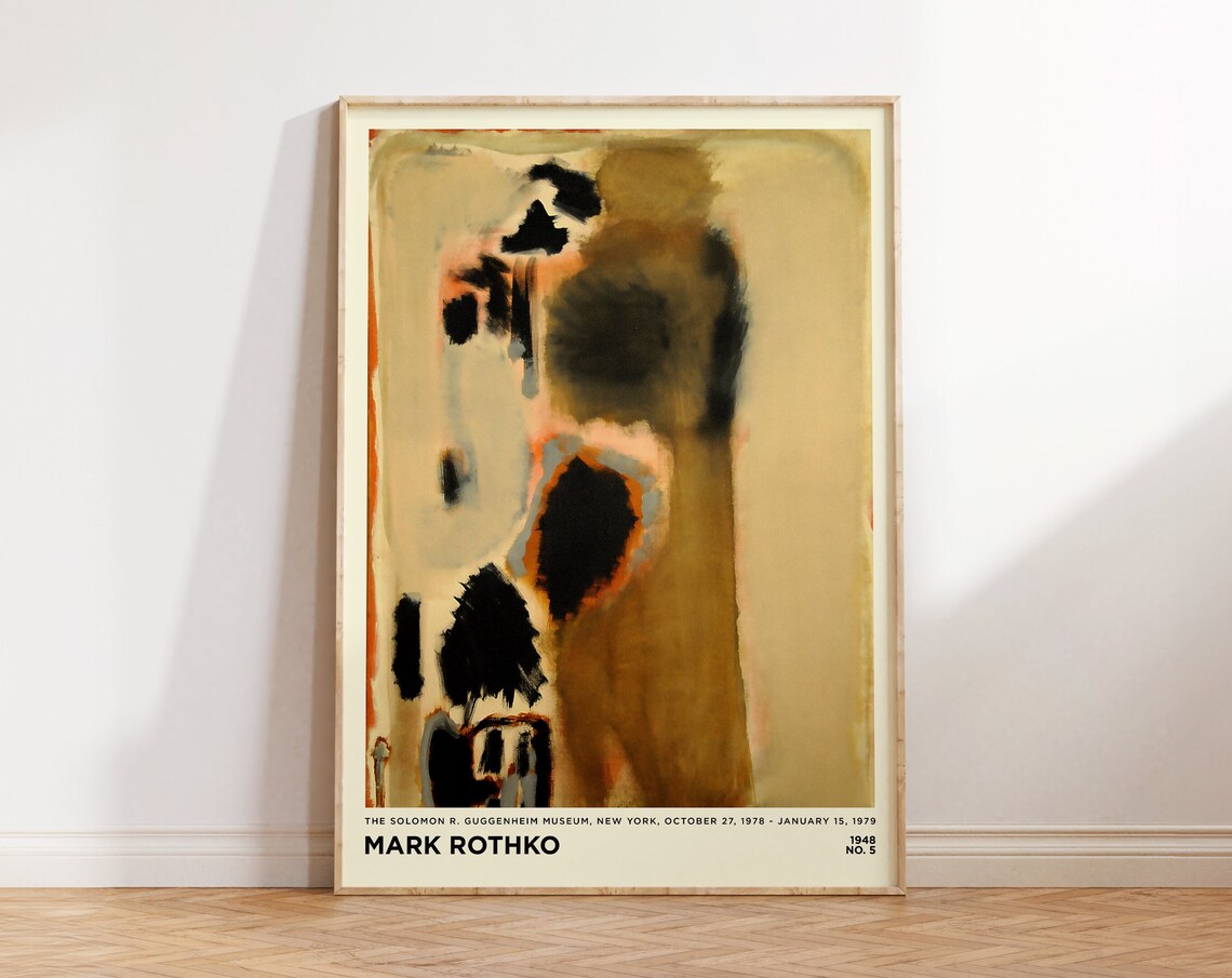 Mark Rothko No 5 1948 Brown Black Earthy Abstract Exhibition Art Print