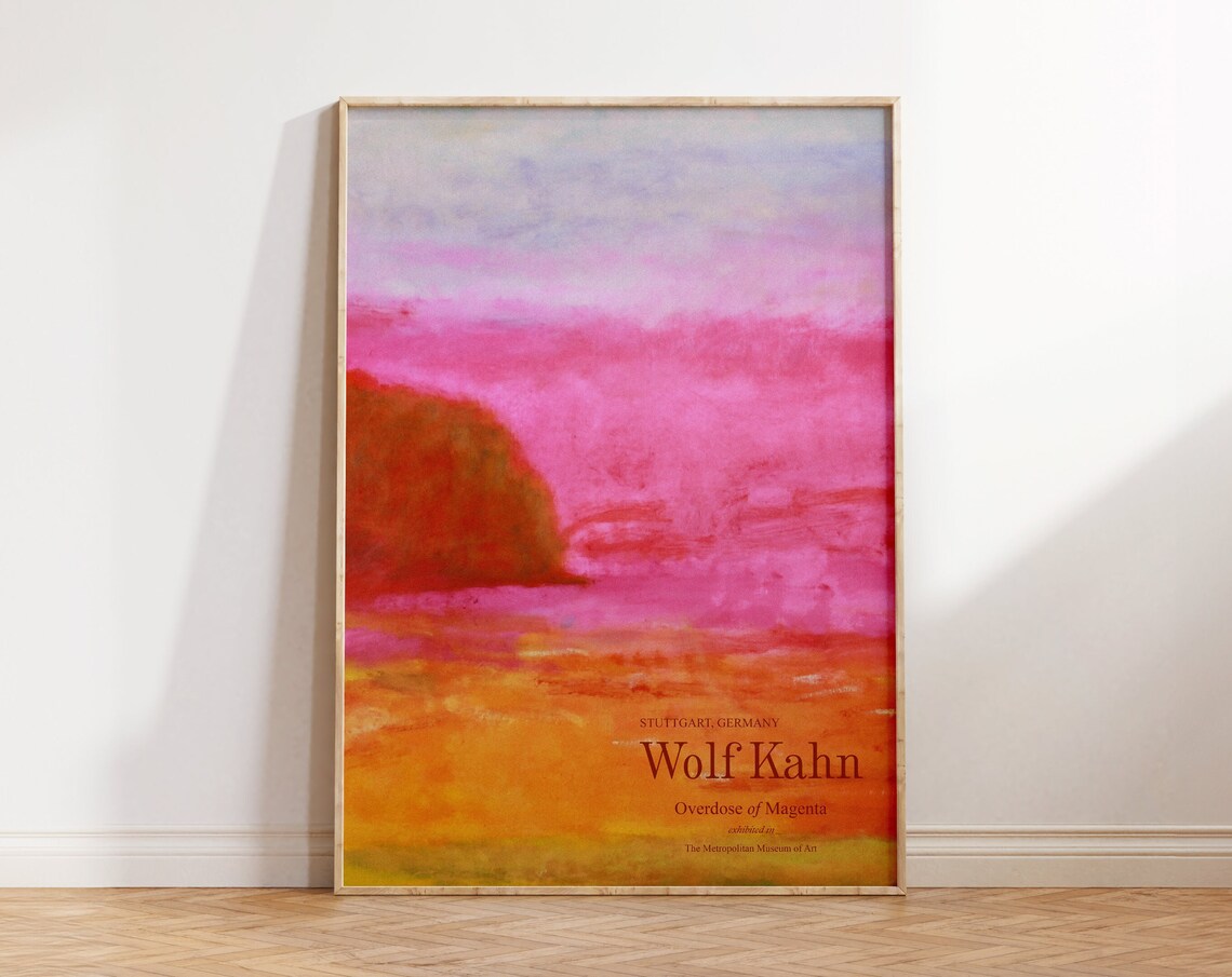 Wolf Kahn Overdose of Magenta Pink Abstract Landscape Exhibition Poster - Image 4