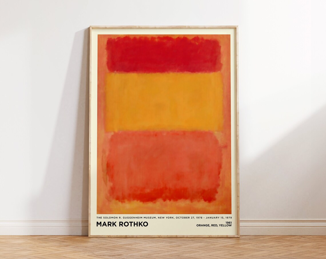 Mark Rothko Orange Red Yellow 1961 Abstract Color Field Art Poster - Image 3