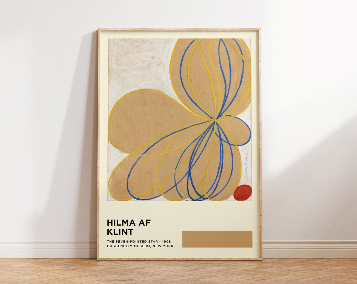 Hilma Af Klint Seven Pointed Star 1908 Brown Blue Abstract Art Poster