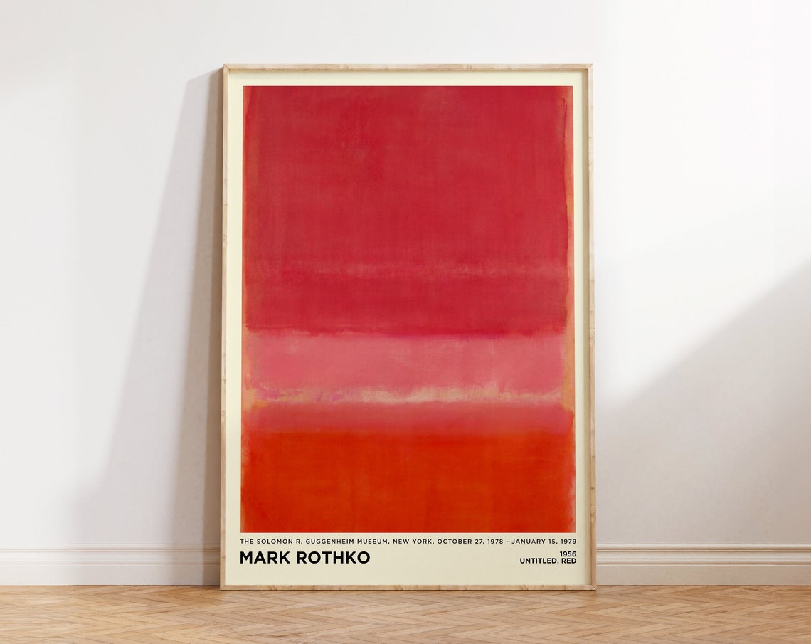 Mark Rothko Untitled Red 1956 Abstract Red Pink Color Field Art Print