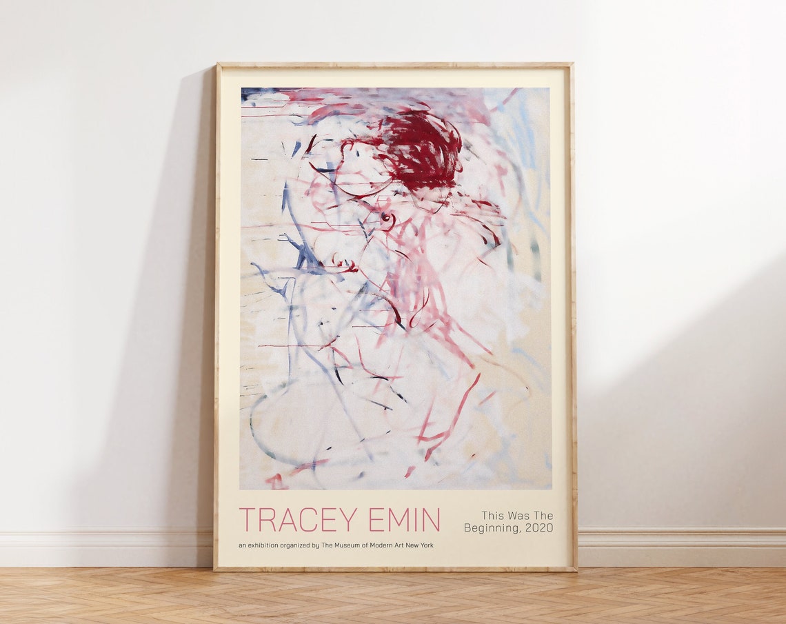 Tracey Emin This Was The Beginning Abstract Red Line Modern Art Poster