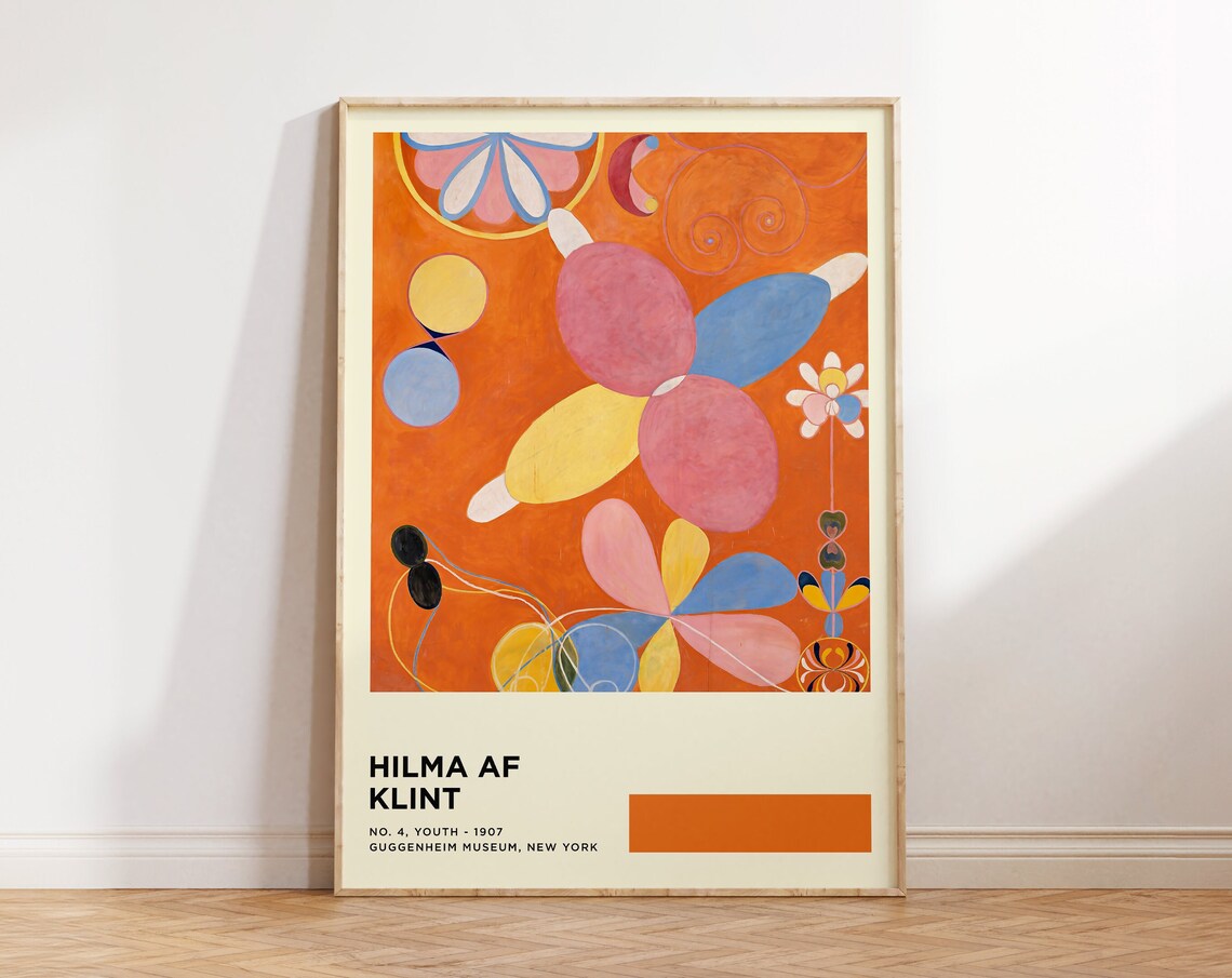 Hilma Af Klint No 4 Youth 1907 Orange Abstract Guggenheim Art Poster