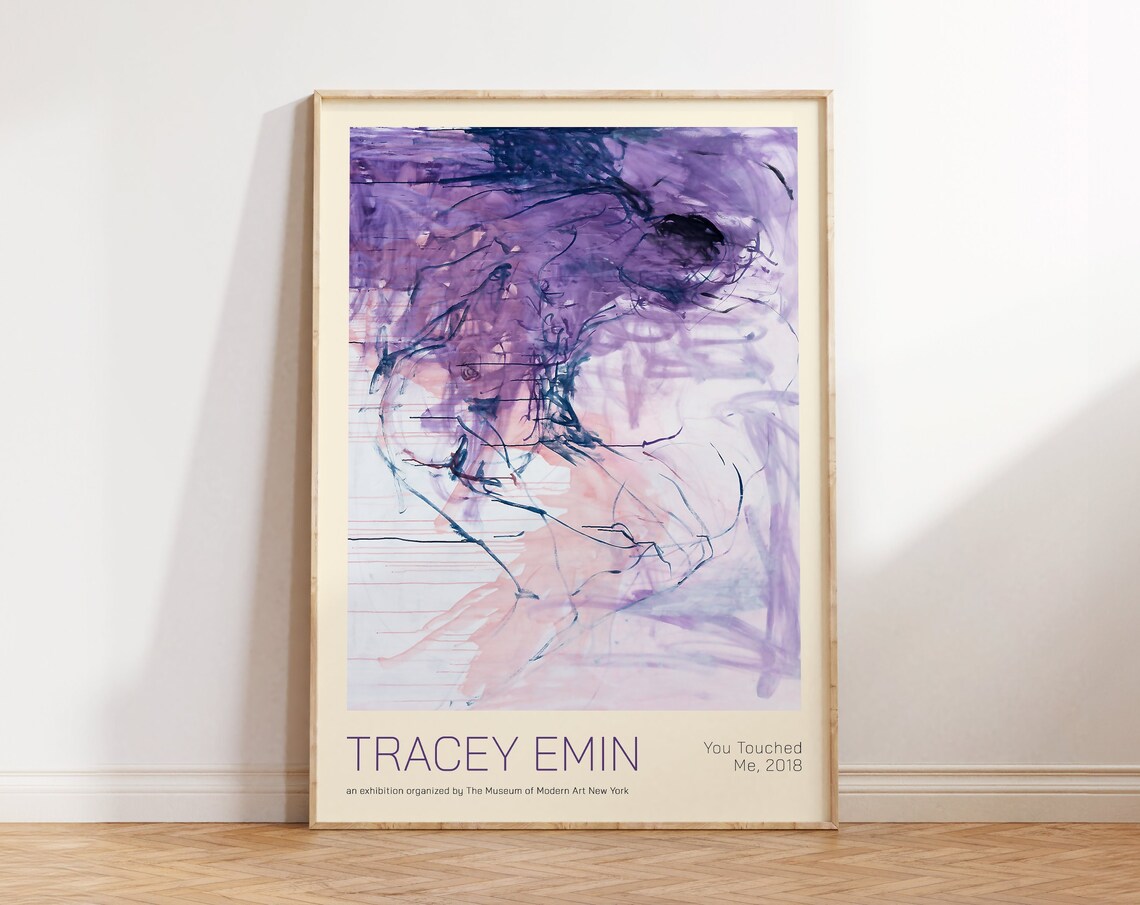Tracey Emin You Touched Me 2018 Purple Abstract Figure Art Poster