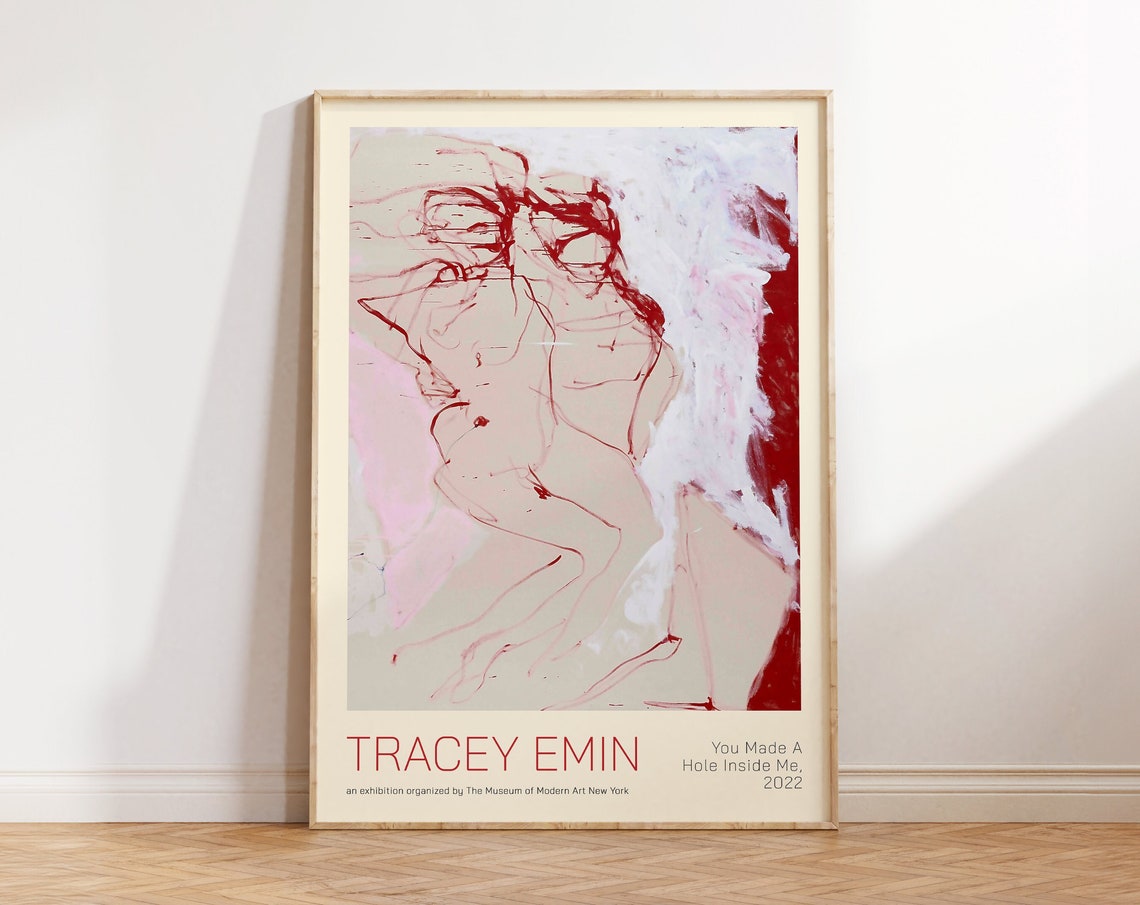 Tracey Emin You Made A Hole Inside Me 2022 Red Abstract Art Poster