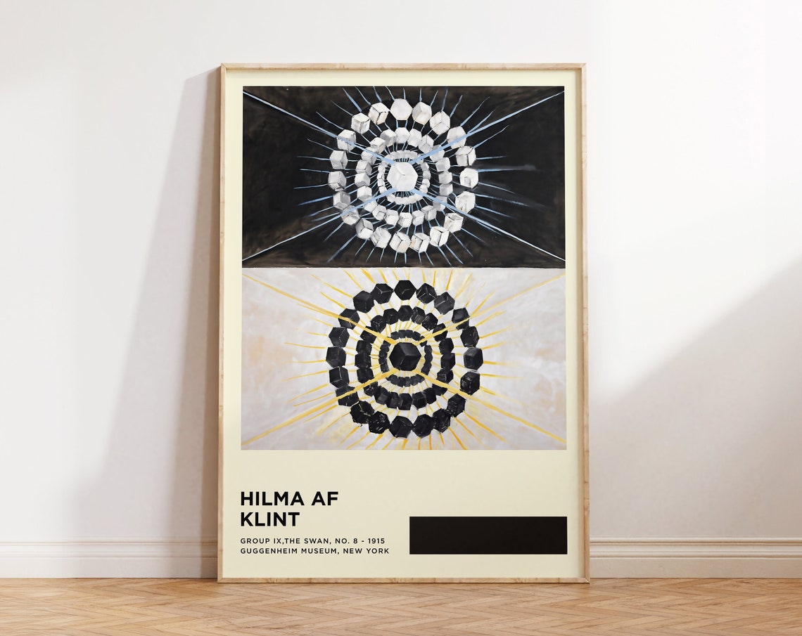 Hilma af Klint The Swan No 8 1915 Black White Abstract Art Poster