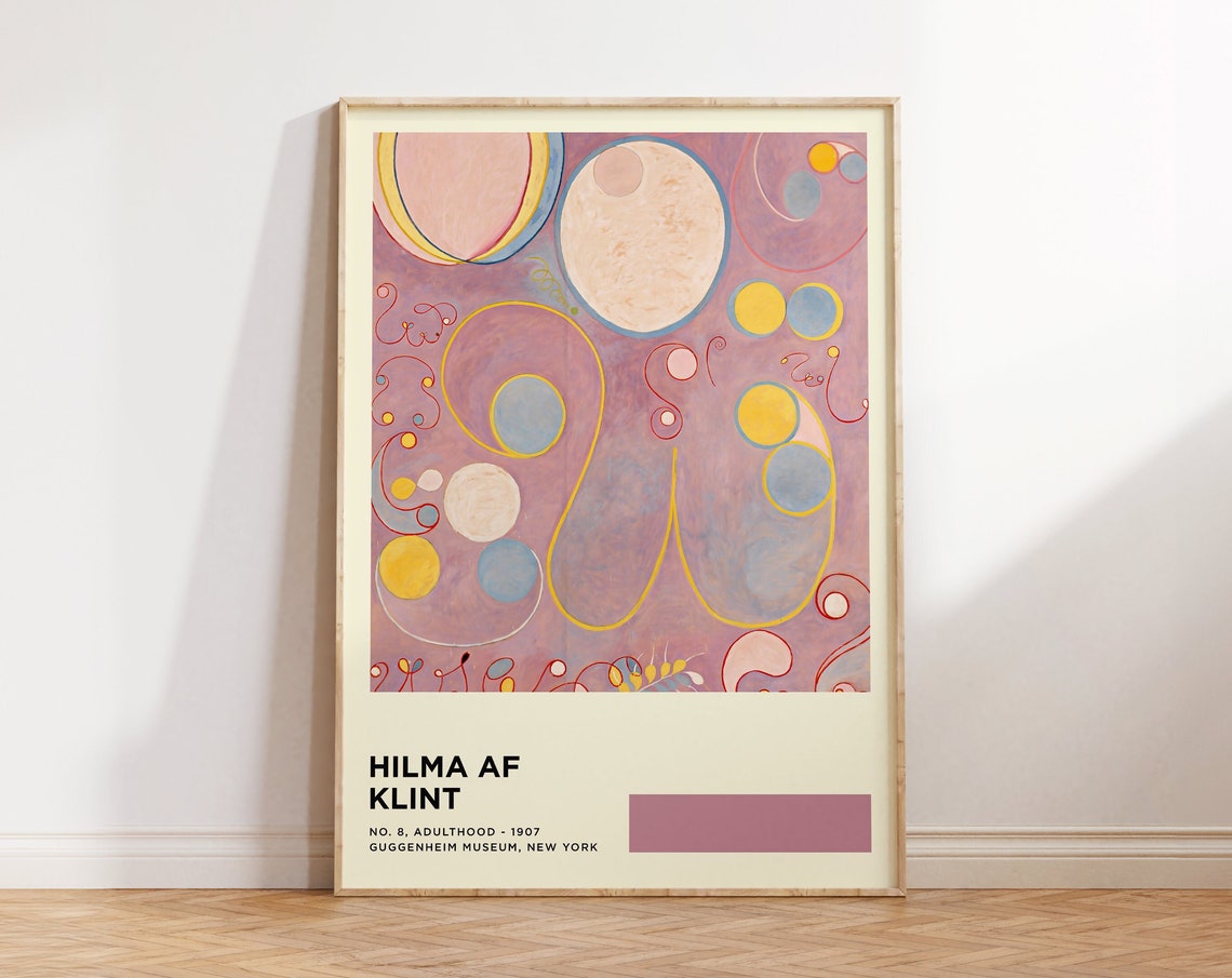 Hilma Af Klint No 8 Adulthood 1907 Pink Abstract Guggenheim Art Poster