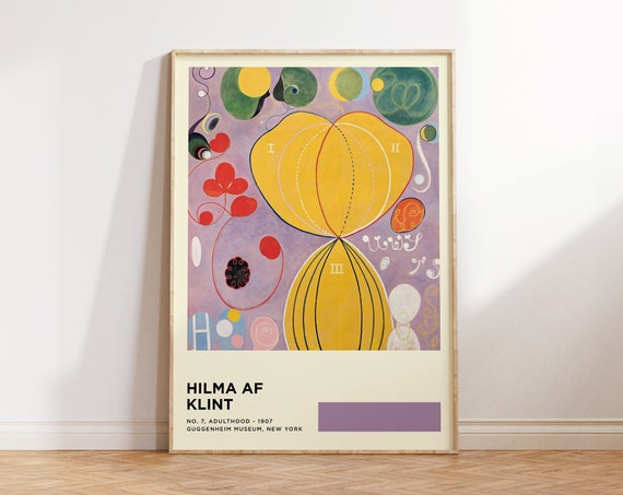 Hilma Af Klint Print Purple Abstract Adulthood Print Vibrant Abstract Wall Art For Living Room Large Modern Wall Art Exhibition Poster