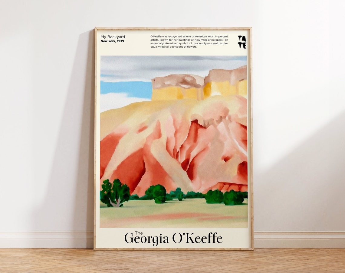 Georgia O'Keeffe My Backyard Desert Cliffs Exhibition Wall Art Poster