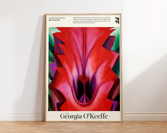 Georgia Okeeffe Print Inside Red Canna Print Tropical Flower Wall Decor Botanical Wall Art Large Wall Art For Living Room Flower Home
