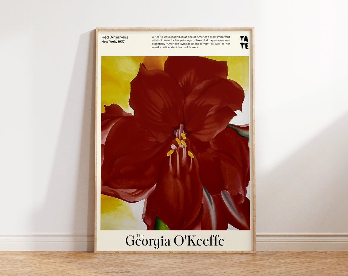 Georgia O'Keeffe Red Amaryllis Tate Bold Red Floral Art Poster - Image 3